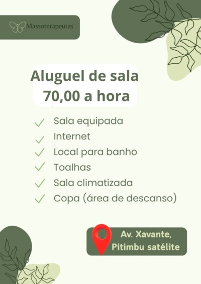 Vaga de trabalho para massagista.
